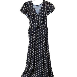 Modcloth v-neck back tie maxi dress flowers, Daisy, flowy, boho, bohemia…